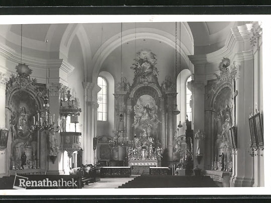 AK-Dacice-Vnitrek-farniho-kostela-Winterhalterovy-fresky