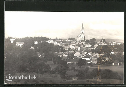 AK-Waidhofen-Thaya-Ortspanorama-mit-Kirche