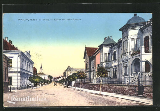 AK-Waidhofen-a-d-Thaya-Kaiser-Wilhelm-Strasse-mit-Baeumen