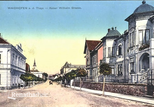 AK-Waidhofen-a-d-Thaya-Kaiser-Wilhelm-Strasse-mit-Baeumenver